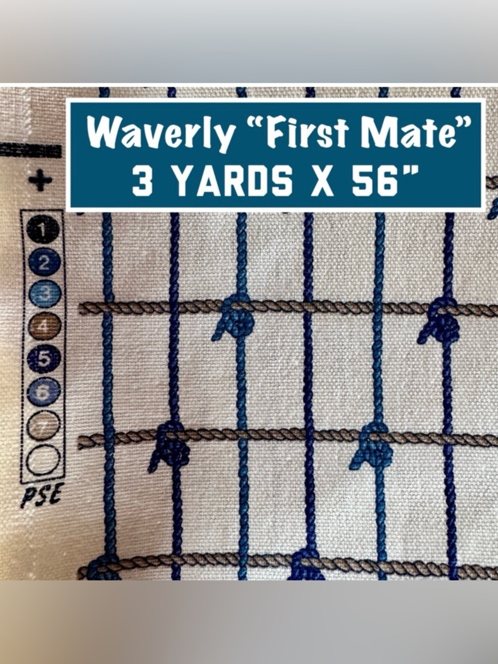 Waverly “First Mate” Nautical Rope Cotton Fabric (3 Yards x 56” wide)